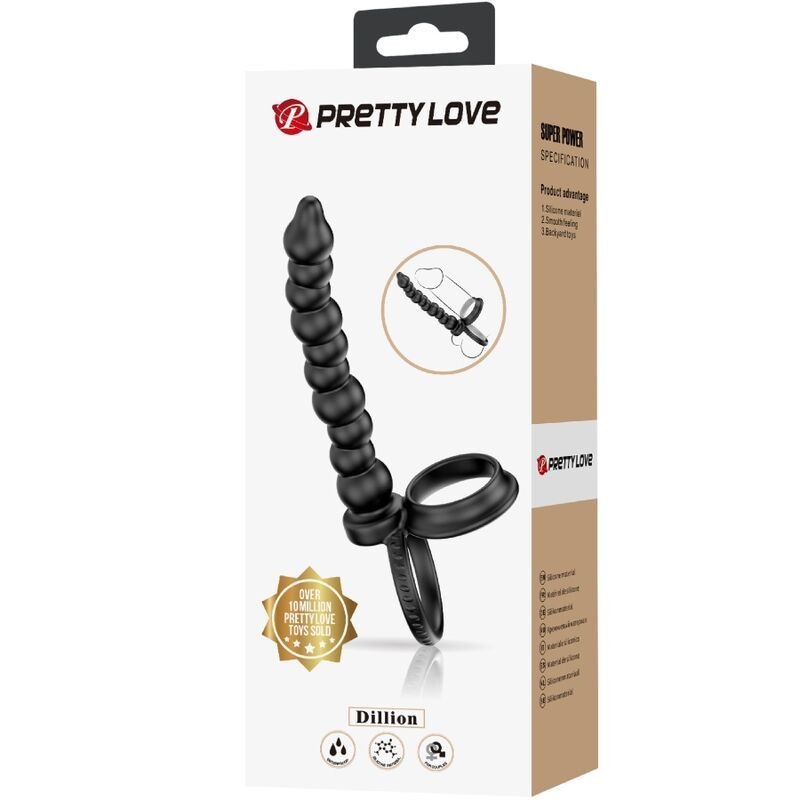 PRETTY LOVE - DILLION DOUBLE PENETRATION COCK RING BLACK - Toys "n" Us