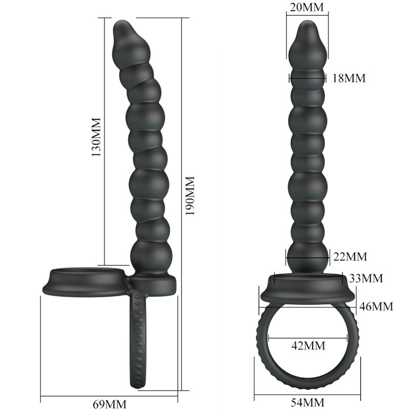 PRETTY LOVE - DILLION DOUBLE PENETRATION COCK RING BLACK - Toys "n" Us
