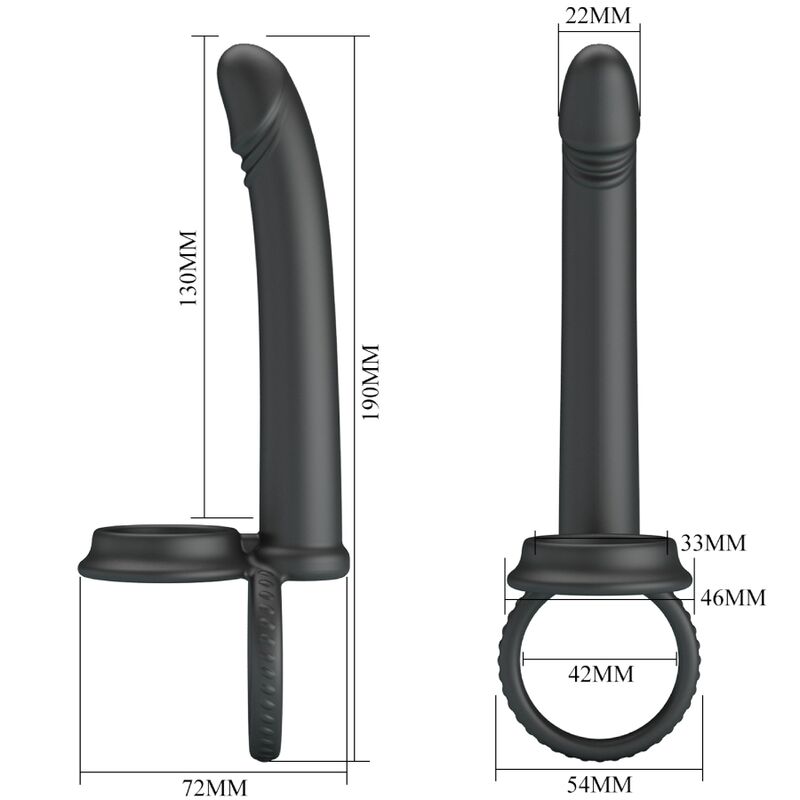 PRETTY LOVE - DILLION DOUBLE PENETRATION DOUBLE COCK RING BLACK - Toys "n" Us