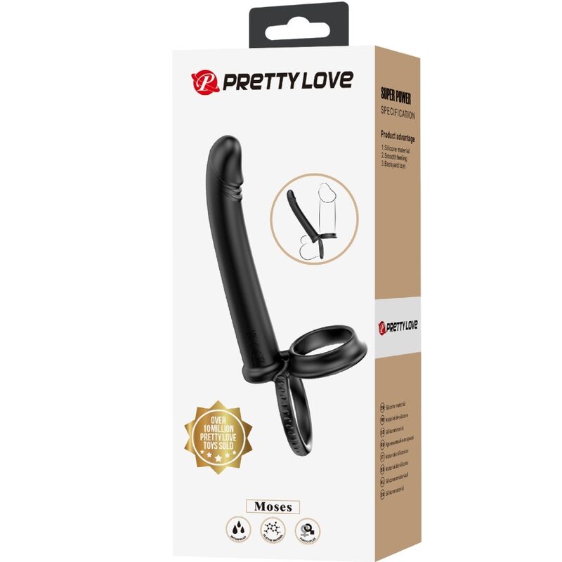 PRETTY LOVE - DILLION DOUBLE PENETRATION DOUBLE COCK RING BLACK - Toys "n" Us