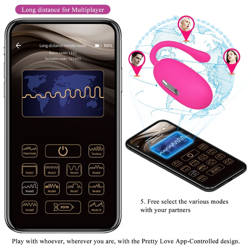 PRETTY LOVE - DOREEN OVO VIBRANTE RECARREGÁVEL MAGENTA CONTROLE REMOTO - Toys "n" Us
