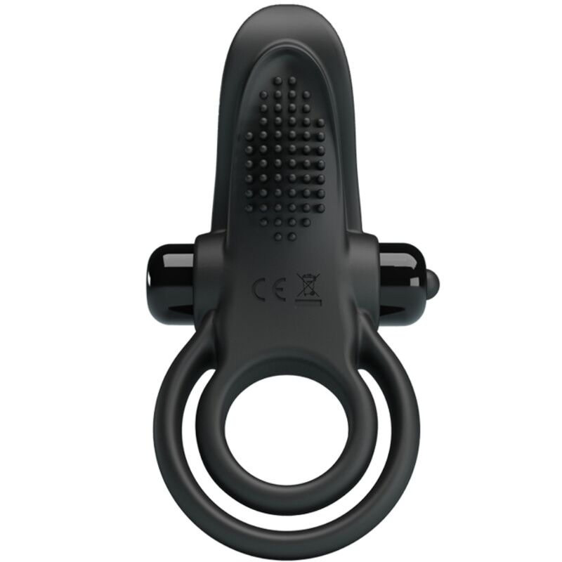 PRETTY LOVE - DOUBLE VIBRATING RING + CLITORIS STIMULATOR 10 VIBRATIONS BLACK - Toys "n" Us