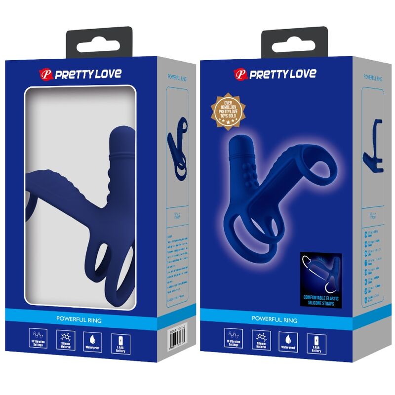 PRETTY LOVE - ELISH VIBRATING RING WITH EXTENSION BLUE - Toys "n" Us