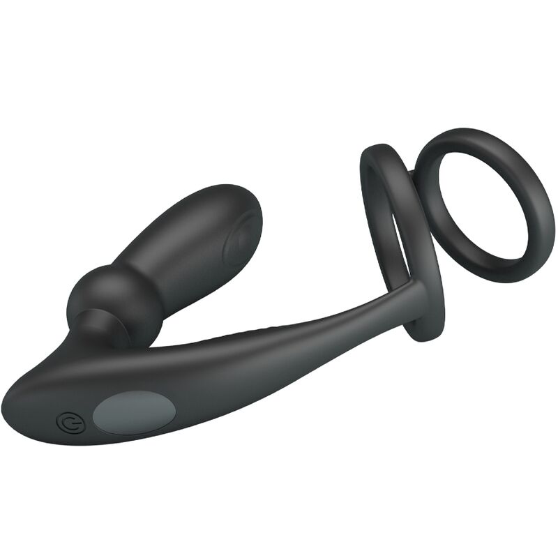 PRETTY LOVE - EMONI PENIS RING + ANAL PLUG 12 VIBRATIONS BLACK - Toys "n" Us