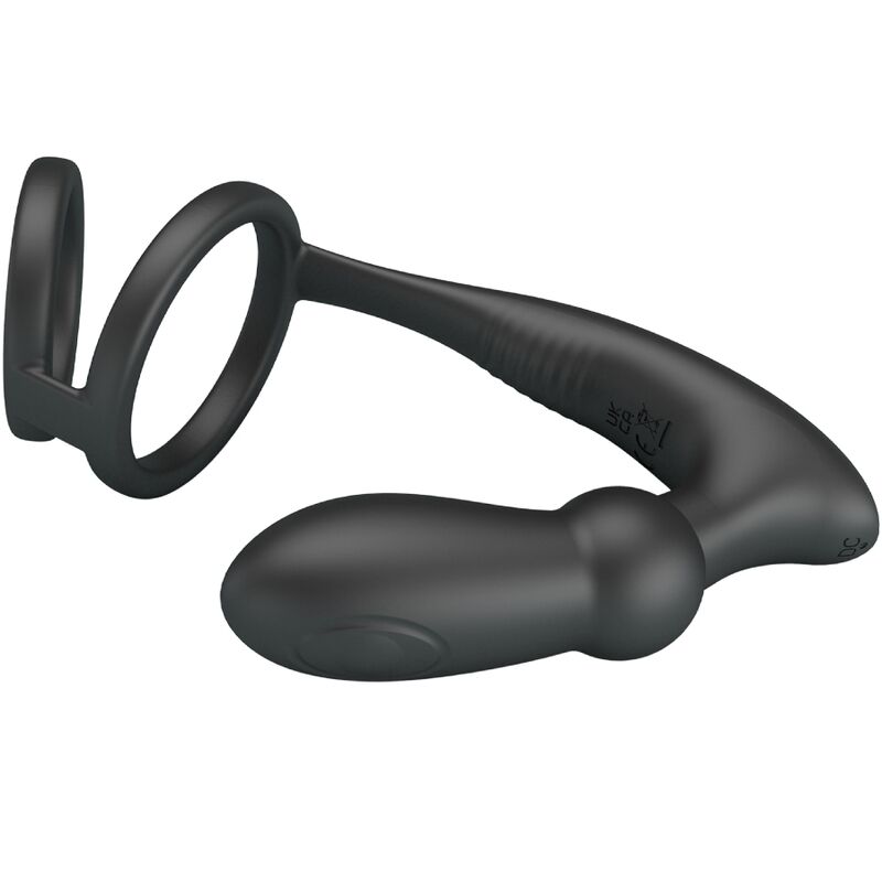 PRETTY LOVE - EMONI PENIS RING + ANAL PLUG 12 VIBRATIONS BLACK - Toys "n" Us