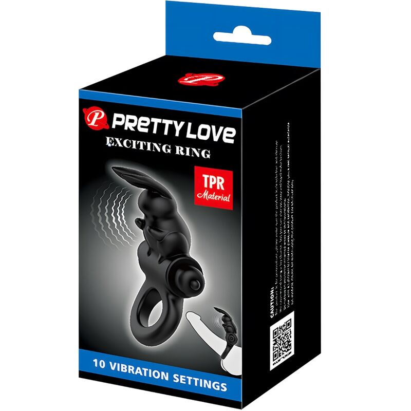 PRETTY LOVE - EXCITING RING RABBIT VIBRATOR RING 10 VIBRATIONS BLACK - Toys "n" Us