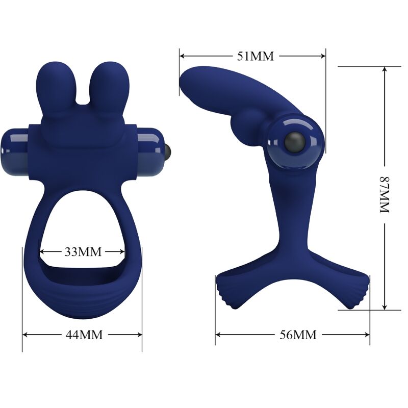 PRETTY LOVE - FRANCISCO DOUBLE VIBRATING RING RABBIT BLUE - Toys "n" Us
