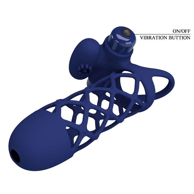 PRETTY LOVE - GIANN VIBRATOR RING WITH SILICONE SHEATH BLUE - Toys "n" Us