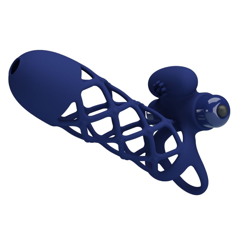 PRETTY LOVE - GIANN VIBRATOR RING WITH SILICONE SHEATH BLUE - Toys "n" Us