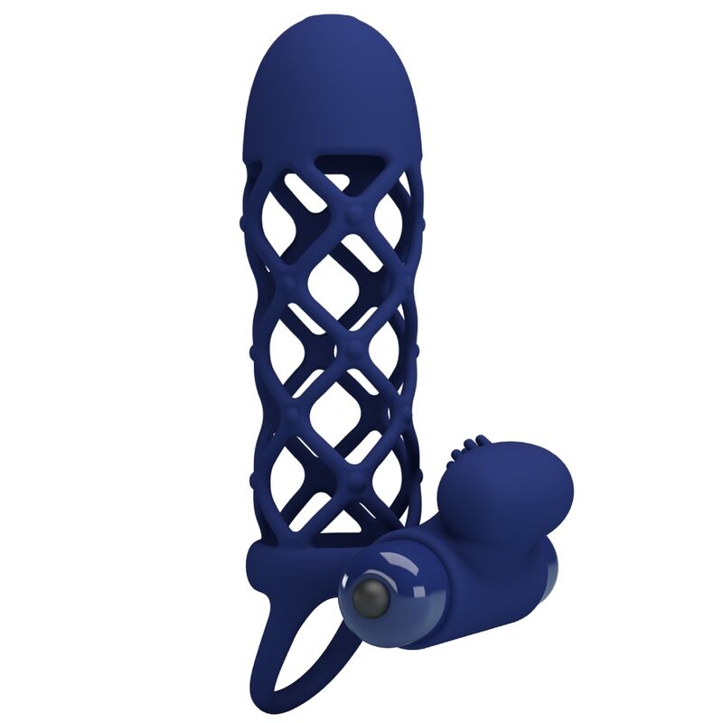 PRETTY LOVE - GIANN VIBRATOR RING WITH SILICONE SHEATH BLUE - Toys "n" Us