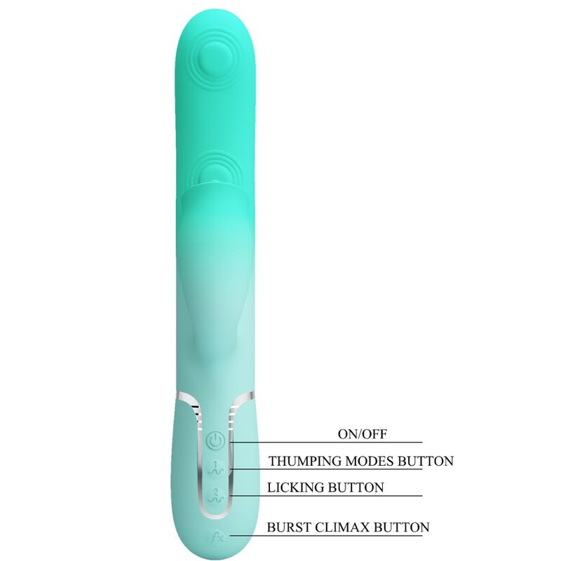 PRETTY LOVE - GIGI MULTIFUNCTION RABBIT VIBRATOR AQUA GREEN - Toys "n" Us