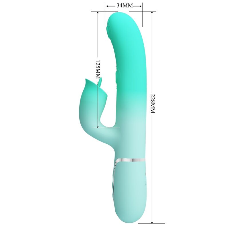 PRETTY LOVE - GIGI MULTIFUNCTION RABBIT VIBRATOR AQUA GREEN - Toys "n" Us