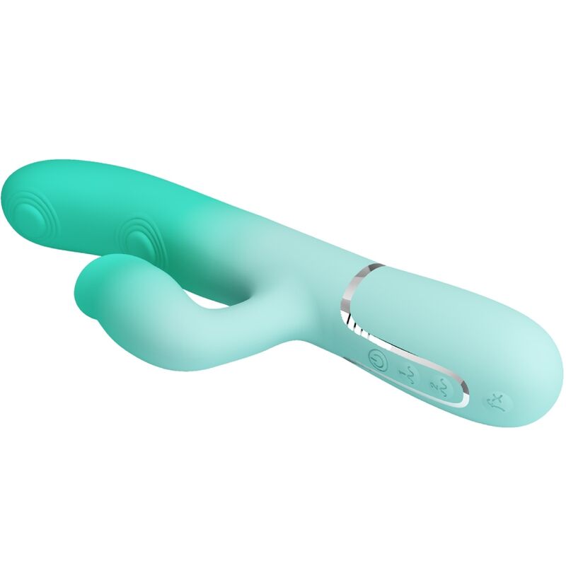 PRETTY LOVE - GIGI MULTIFUNCTION RABBIT VIBRATOR AQUA GREEN - Toys "n" Us