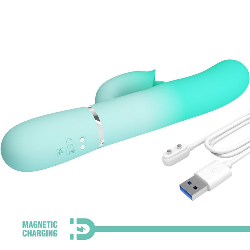 PRETTY LOVE - GIGI MULTIFUNCTION RABBIT VIBRATOR AQUA GREEN - Toys "n" Us