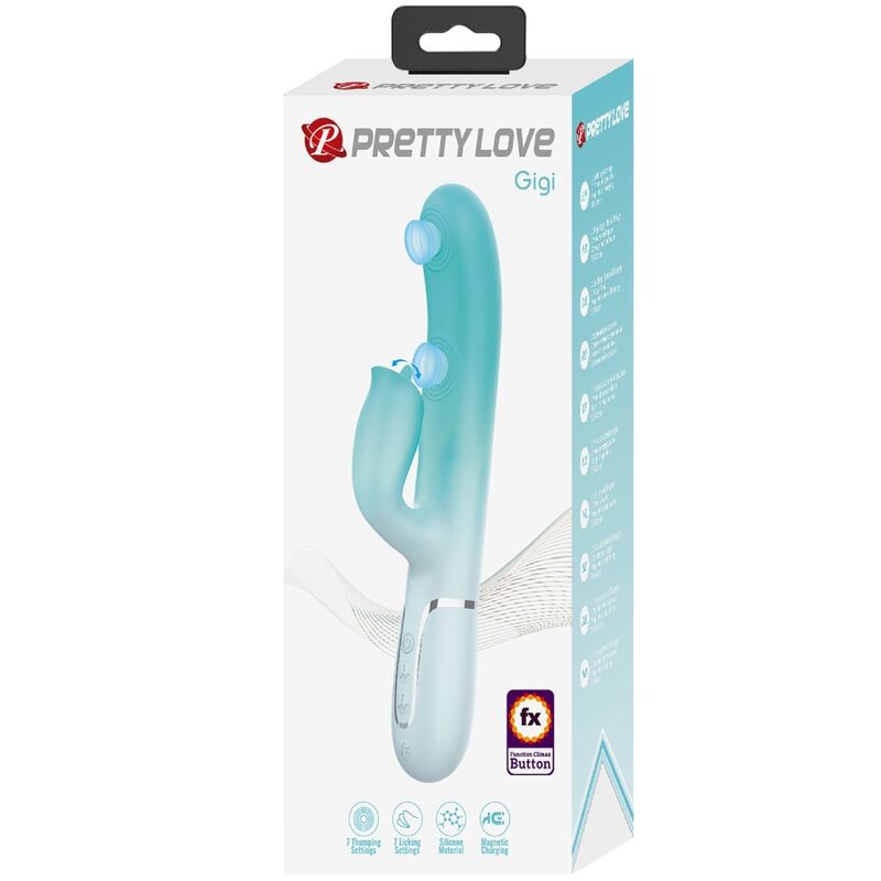 PRETTY LOVE - GIGI MULTIFUNCTION RABBIT VIBRATOR AQUA GREEN - Toys "n" Us