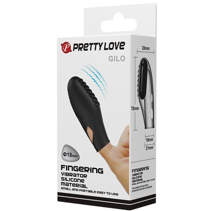 PRETTY LOVE - GILO SILICONE FINGER VIBRATOR BLACK - Toys "n" Us
