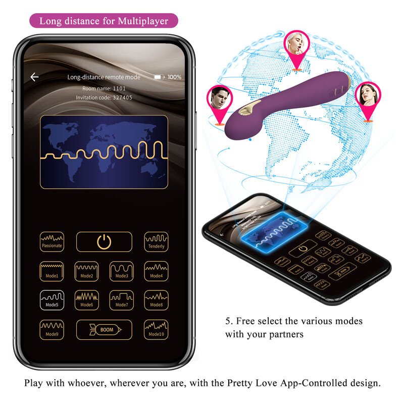 PRETTY LOVE - HECTOR VIBRADOR ELECTROSHOCK POR APP CONTROL ROXO - Toys "n" Us