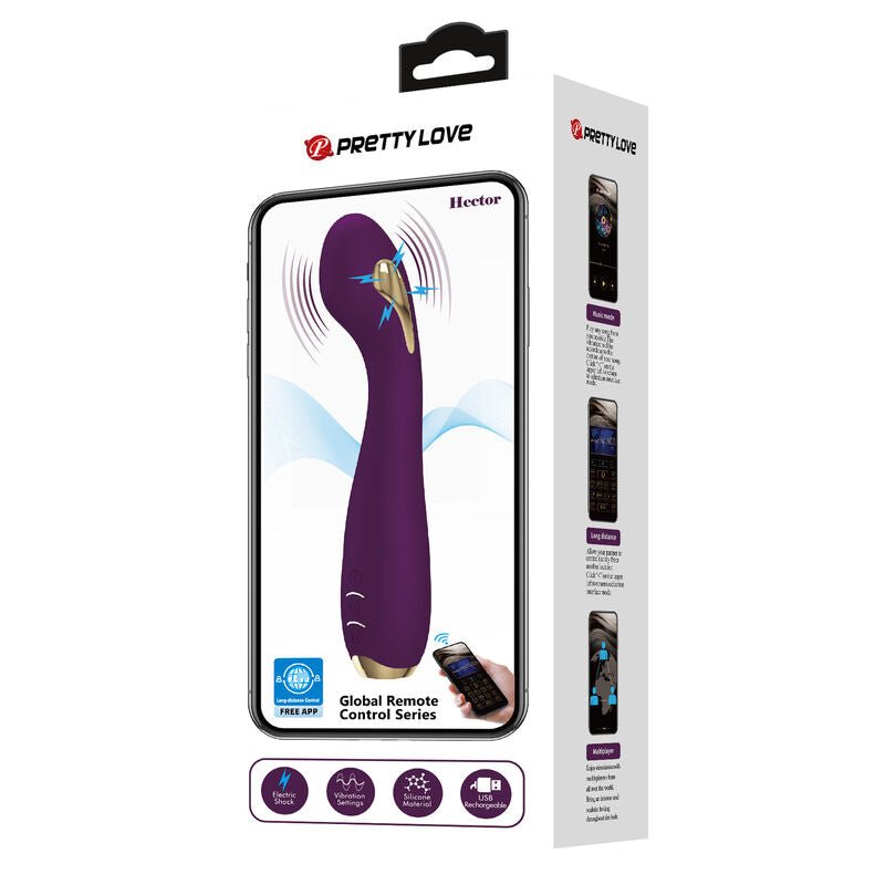 PRETTY LOVE - HECTOR VIBRADOR ELECTROSHOCK POR APP CONTROL ROXO - Toys "n" Us
