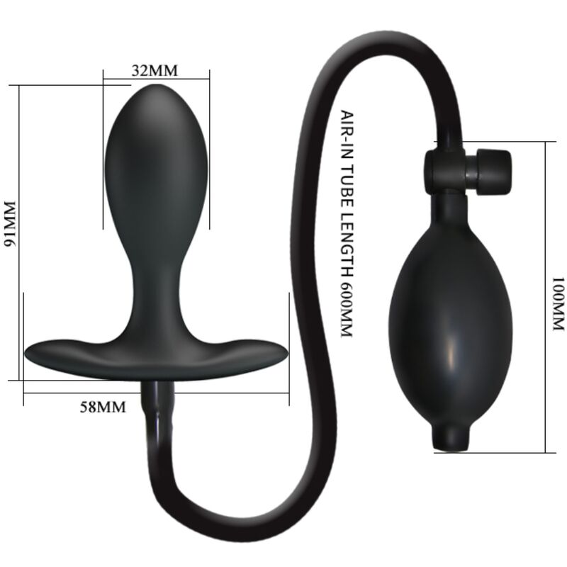 PRETTY LOVE - INFLATABLE ANAL PLUG BLACK - Toys "n" Us