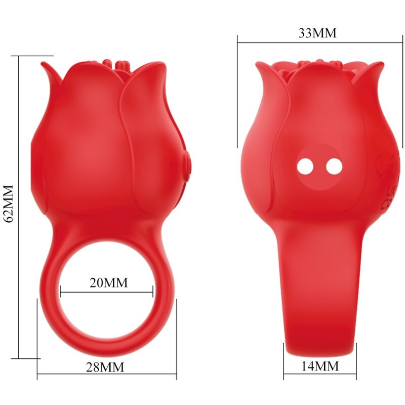 PRETTY LOVE - JAE ROSE SHAPED FINGER VIBRATOR 10 VIBRATIONS RED - Toys "n" Us