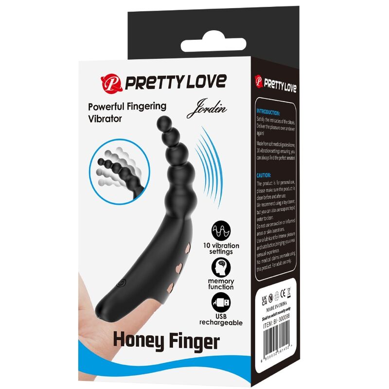 PRETTY LOVE - JORDIN FINGER VIBRATOR 10 VIBRATIONS BLACK - Toys "n" Us