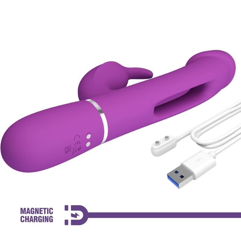 PRETTY LOVE - KAMPAS 3 IN 1 MULTIFUNCTION RABBIT VIBRATOR PURPLE - Toys "n" Us