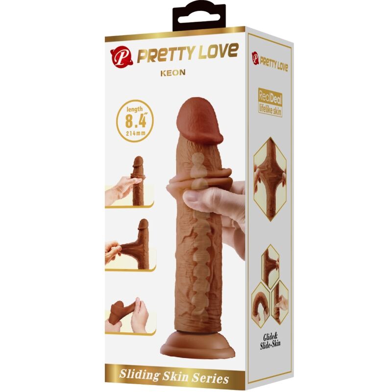 PRETTY LOVE - KEON REALISTIC DILDO 21 CM BROWN - Toys "n" Us
