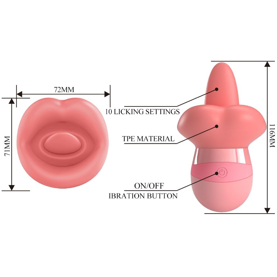 PRETTY LOVE - KYLEE TONGUE CLITORIS STIMULATOR 10 VIBRATIONS NUDE PINK - Toys "n" Us
