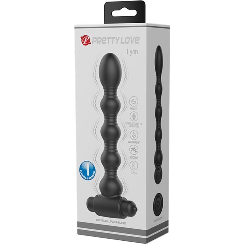 PRETTY LOVE - LYNN SILICONE ANAL PLUG 10 VIBRATIONS BLACK - Toys "n" Us