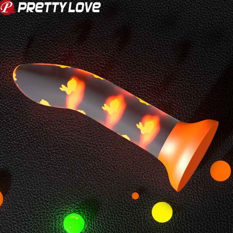 PRETTY LOVE - MAGICAL NIGHTFALL DILDO WITHOUT VIBRATION LUMINOUS ORANGE - Toys "n" Us