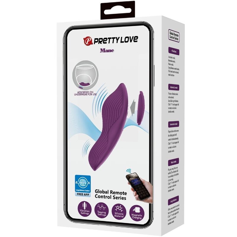 PRETTY LOVE - MANE LAY ON CLITORIS MASSAGER 10 VIBRATIONS REMOTE CONTROL PURPLE - Toys "n" Us