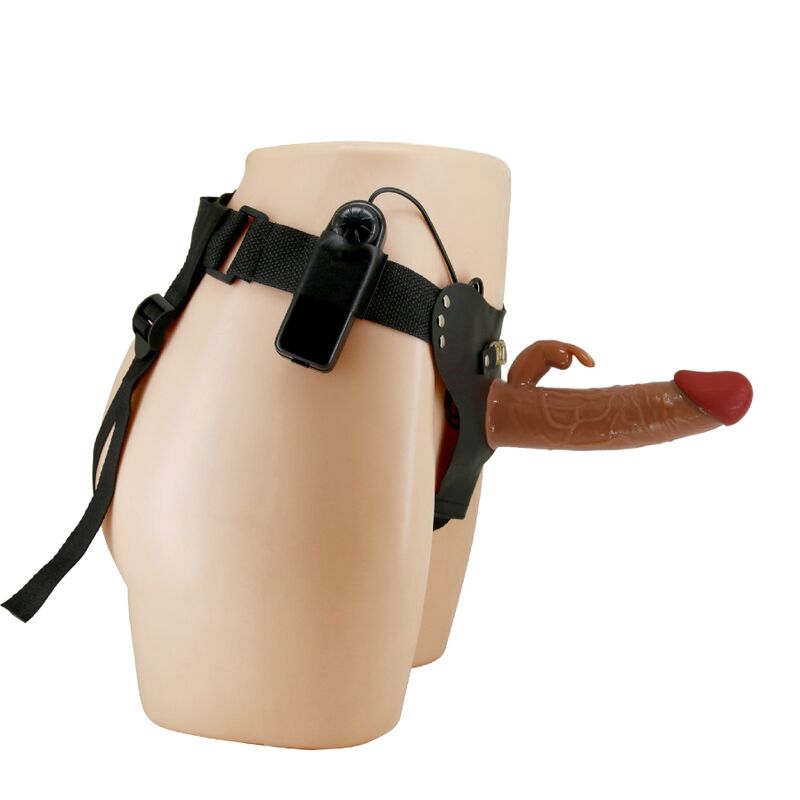 PRETTY LOVE - MARION HARNESS UNIVERSAL BRIEFS WITH VIBRATION DILDO 19 CM BROWN - Toys "n" Us