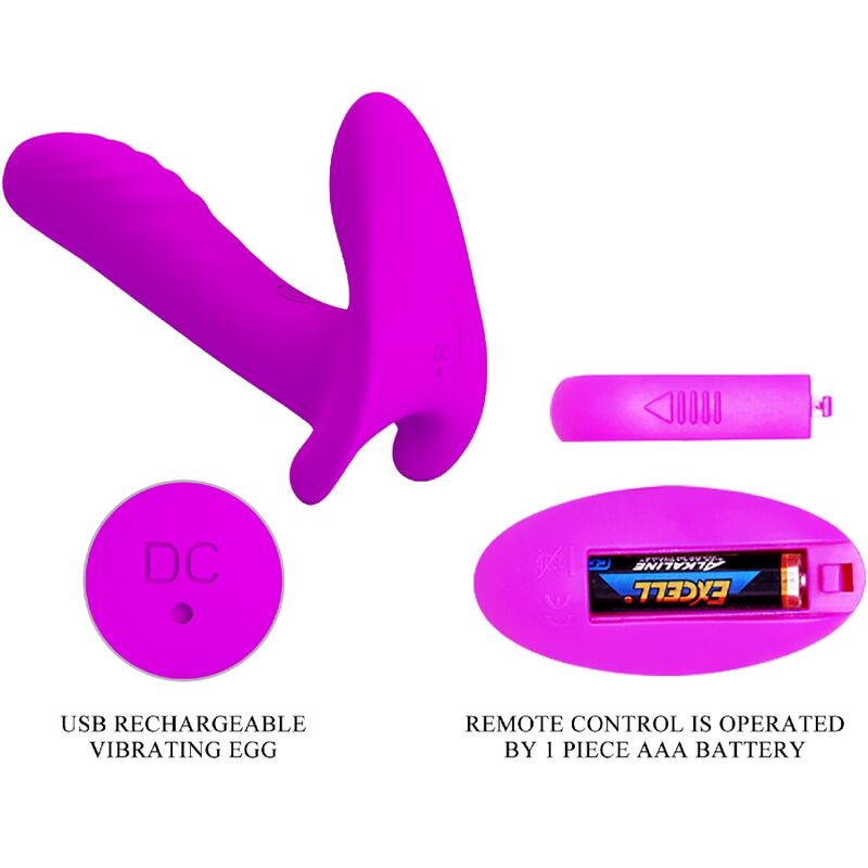 PRETTY LOVE - MASSAGER & VIBRATOR 12 VIBRATIONS REMOTE CONTROL PURPLE - Toys "n" Us