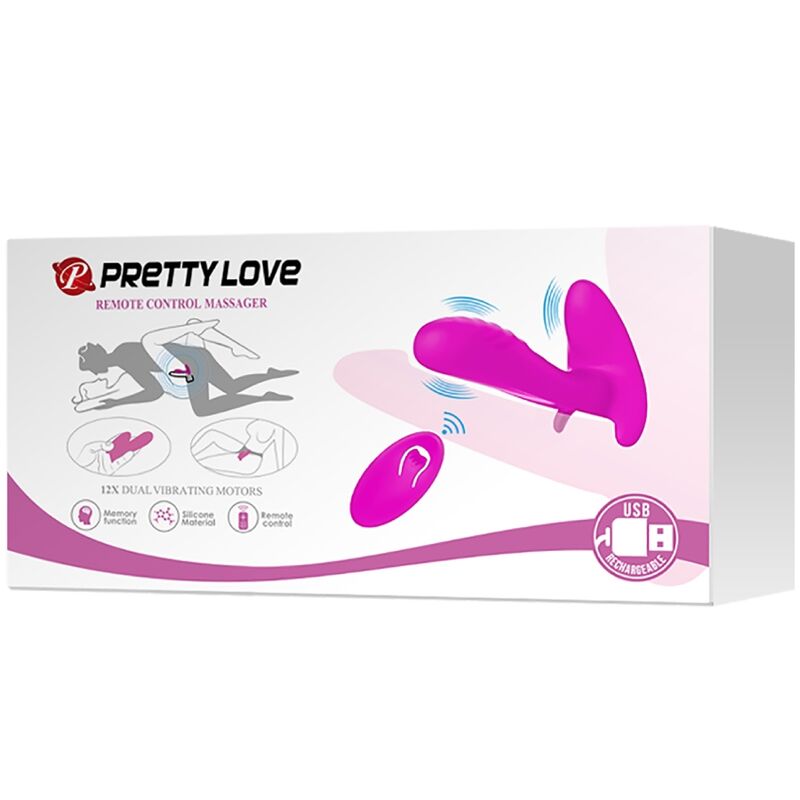 PRETTY LOVE - MASSAGER & VIBRATOR 12 VIBRATIONS REMOTE CONTROL PURPLE - Toys "n" Us