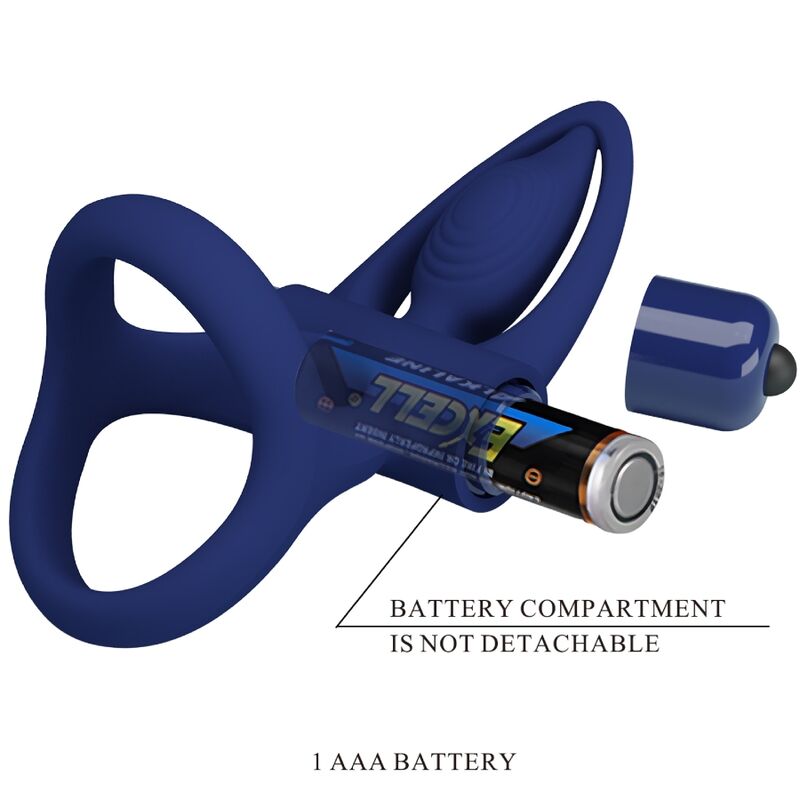 PRETTY LOVE - MAT DOUBLE RING WITH VIBRATION & STIMULATOR BLUE - Toys "n" Us