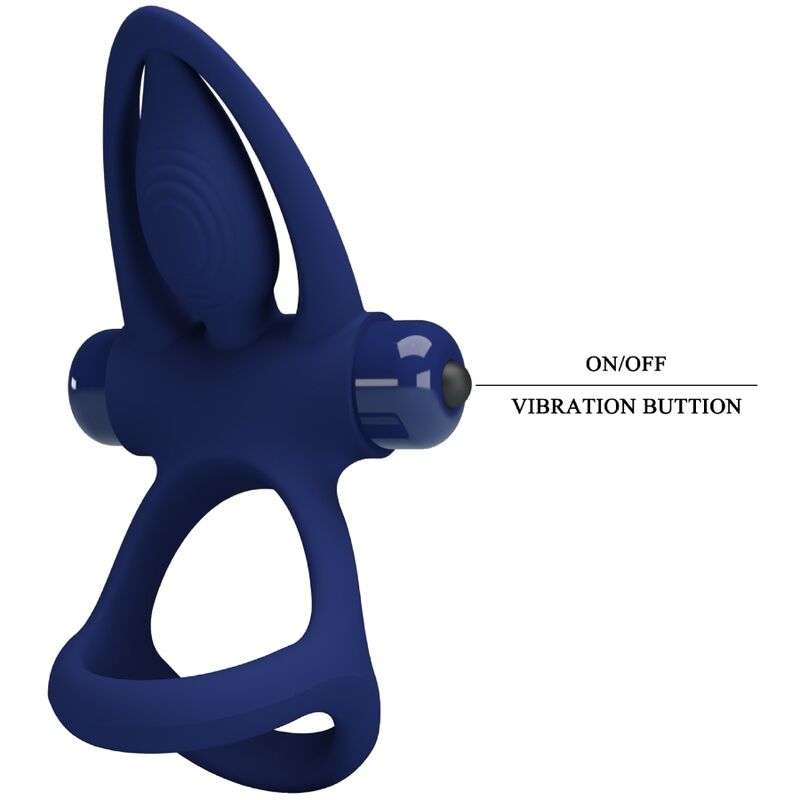 PRETTY LOVE - MAT DOUBLE RING WITH VIBRATION & STIMULATOR BLUE - Toys "n" Us