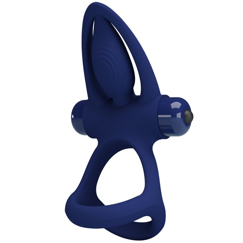 PRETTY LOVE - MAT DOUBLE RING WITH VIBRATION & STIMULATOR BLUE - Toys "n" Us