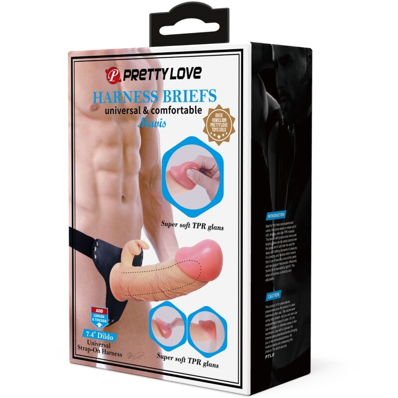PRETTY LOVE - MAVIS HARNESS UNIVERSAL BRIEFS WITH DILDO 19 CM NATURAL - Toys "n" Us