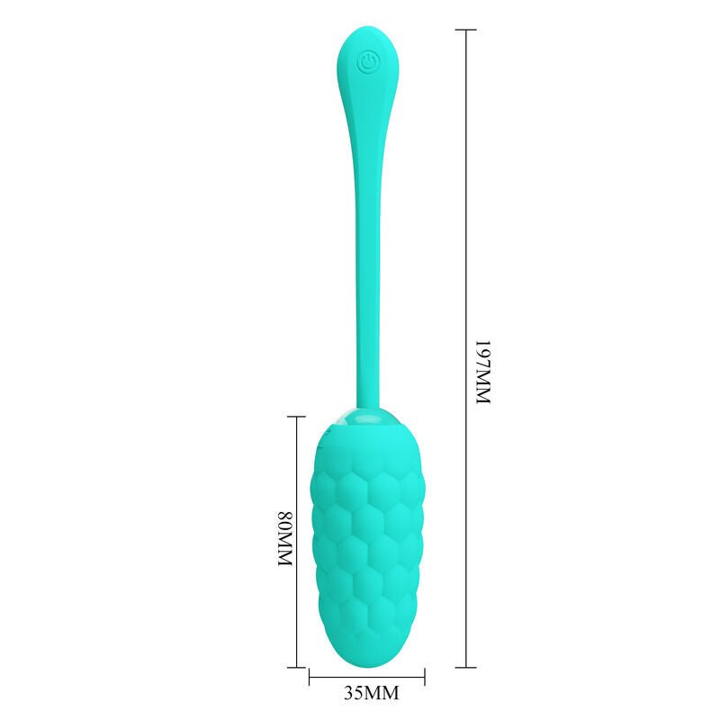 PRETTY LOVE - OVO VIBRANTE COM TEXTURA MARINHA RECARREGVEL AQUA GREEN - Toys "n" Us