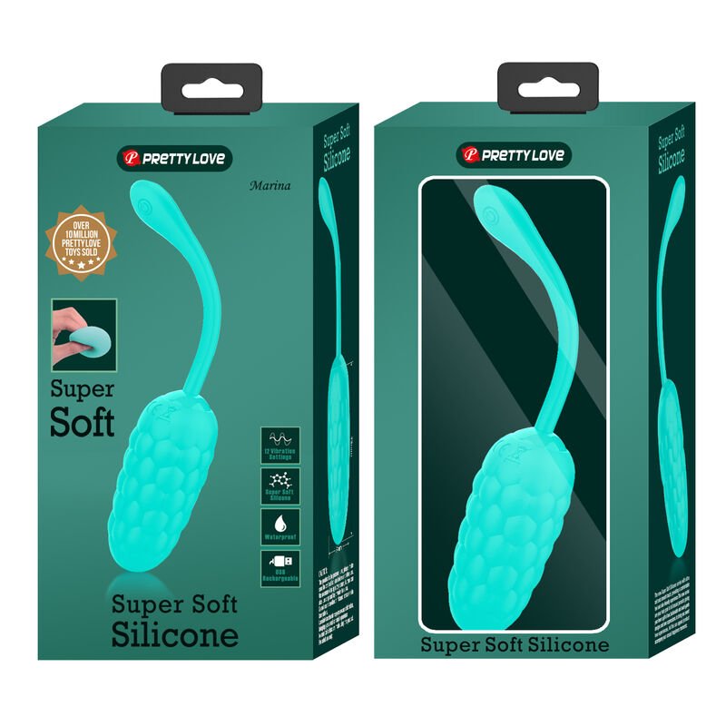 PRETTY LOVE - OVO VIBRANTE COM TEXTURA MARINHA RECARREGVEL AQUA GREEN - Toys "n" Us