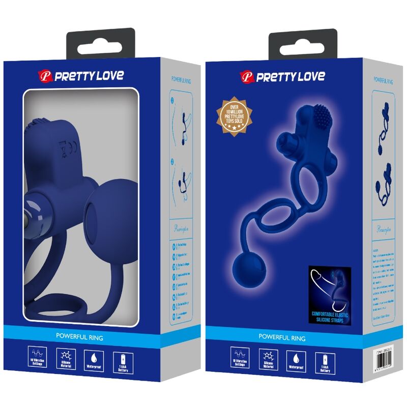 PRETTY LOVE - REMINGTON DOUBLE VIBRATING RING WITH PLUG BLUE - Toys "n" Us