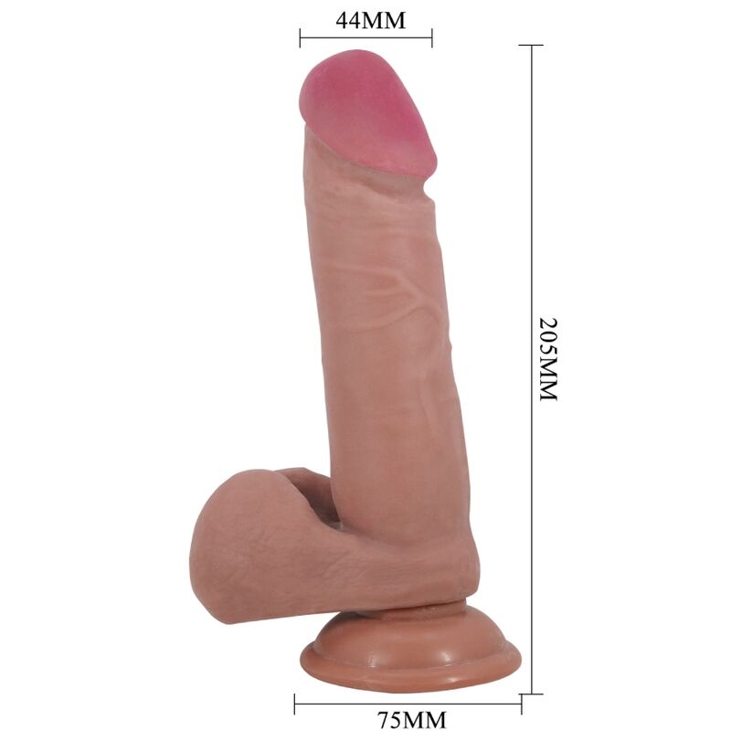 PRETTY LOVE - SÉRIE SLIDING SKIN DILDO REALÍSTICO COM VENTOSA DESLIZANTE PELE CARNE 20,5 CM - Toys "n" Us