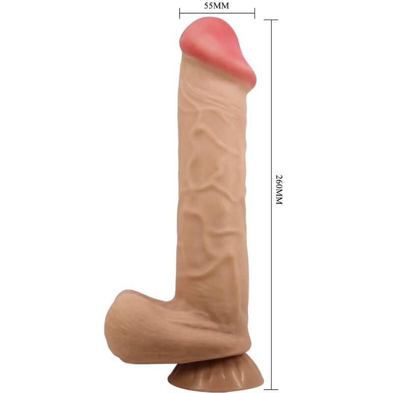 PRETTY LOVE - SÉRIE SLIDING SKIN DILDO REALÍSTICO COM VENTOSA DESLIZANTE PELE CARNE 26 CM - Toys "n" Us