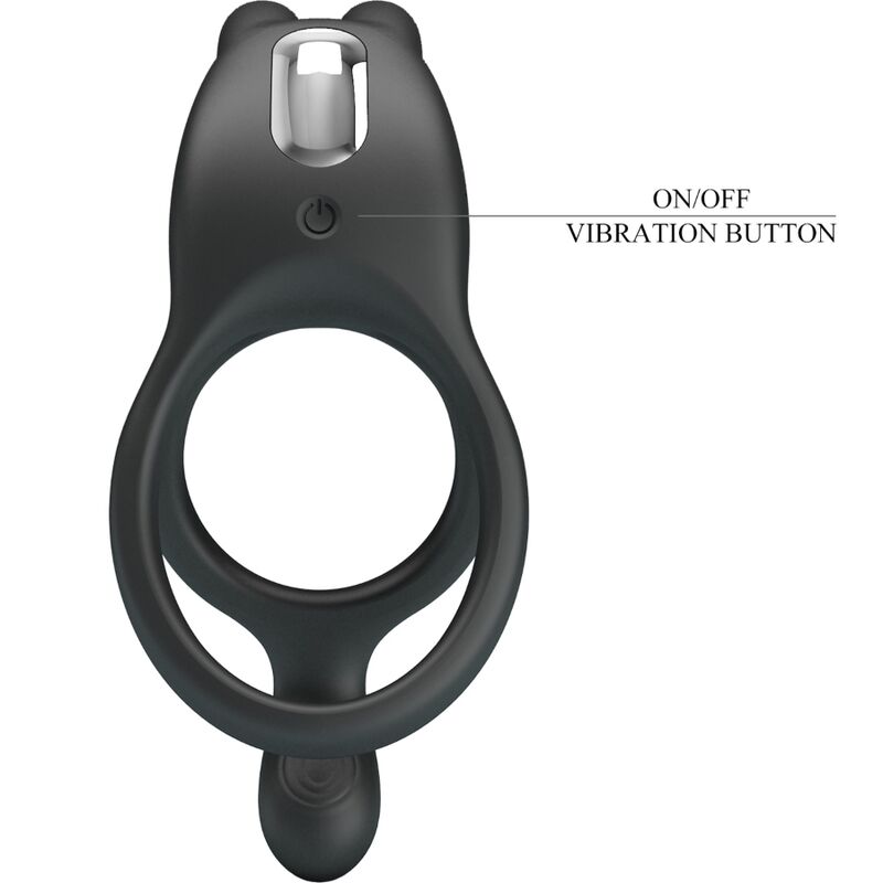PRETTY LOVE - SETH DOUBLE VIBRATING RING RABBIT 7 VIBRATIONS BLACK - Toys "n" Us