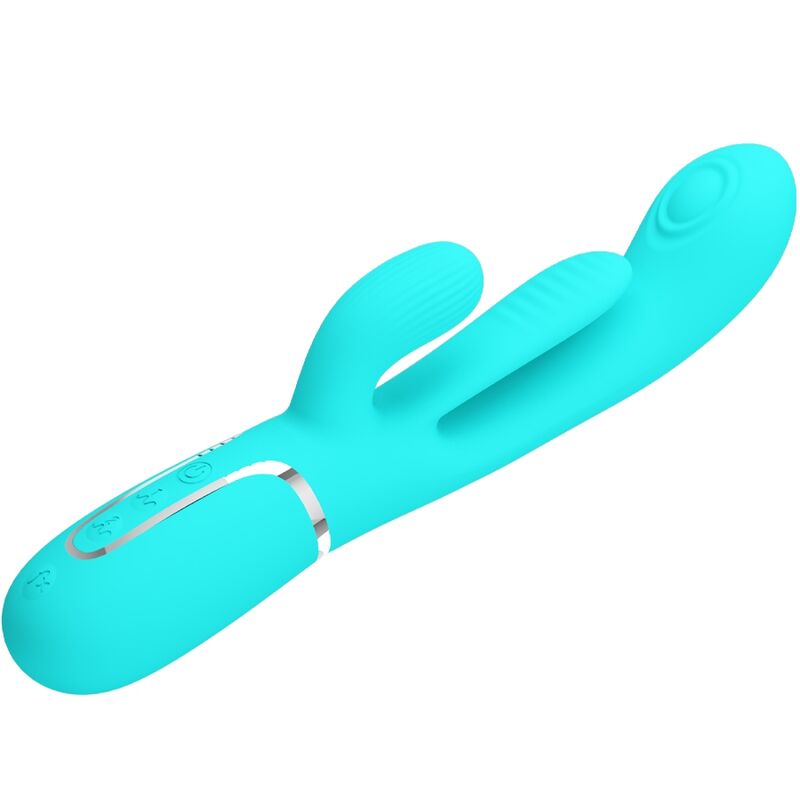 PRETTY LOVE - SHANIA TRIPLE RABBIT MULTIFUNCTION VIBRATOR 3 IN 1 BLUE - Toys "n" Us