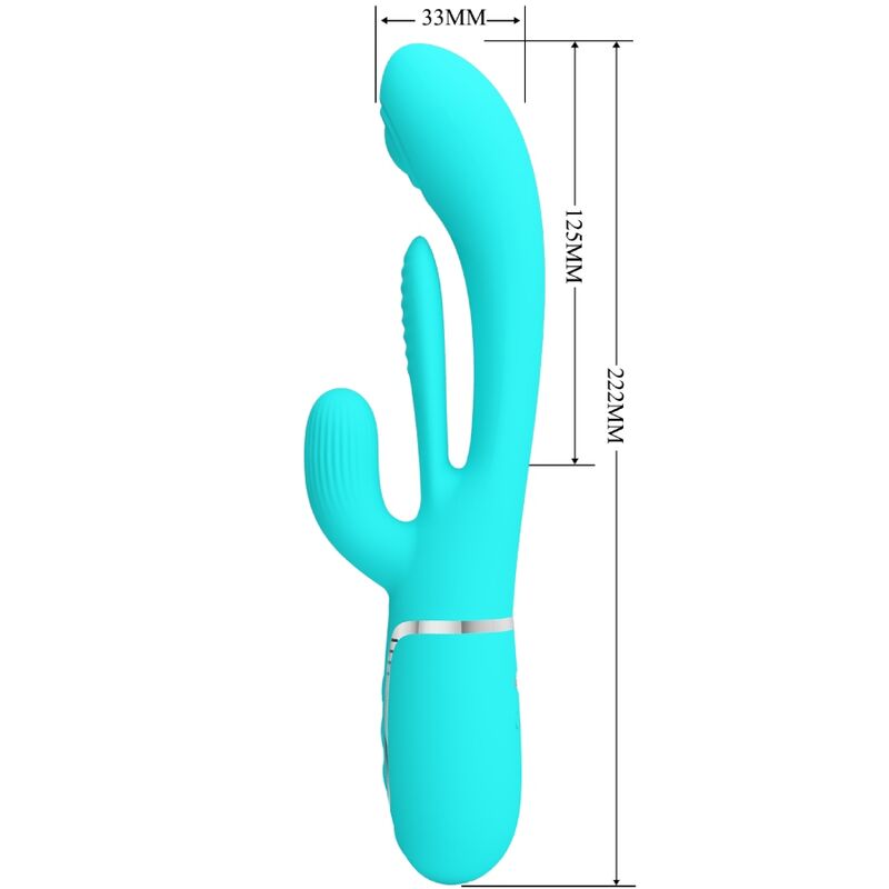 PRETTY LOVE - SHANIA TRIPLE RABBIT MULTIFUNCTION VIBRATOR 3 IN 1 BLUE - Toys "n" Us