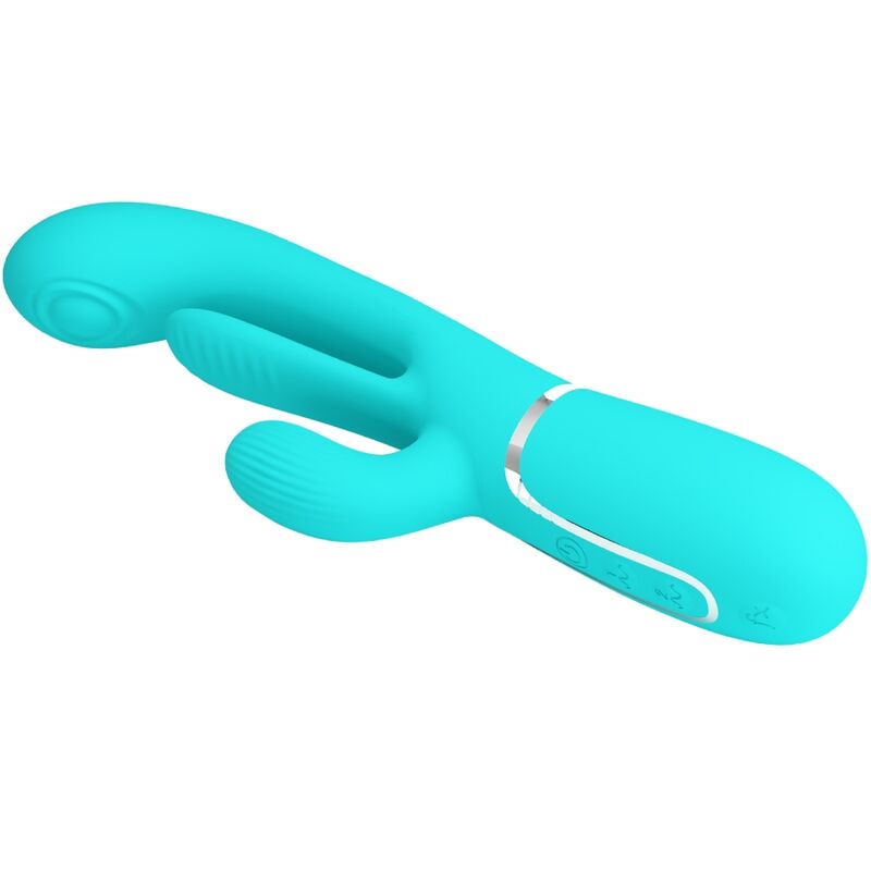 PRETTY LOVE - SHANIA TRIPLE RABBIT MULTIFUNCTION VIBRATOR 3 IN 1 BLUE - Toys "n" Us