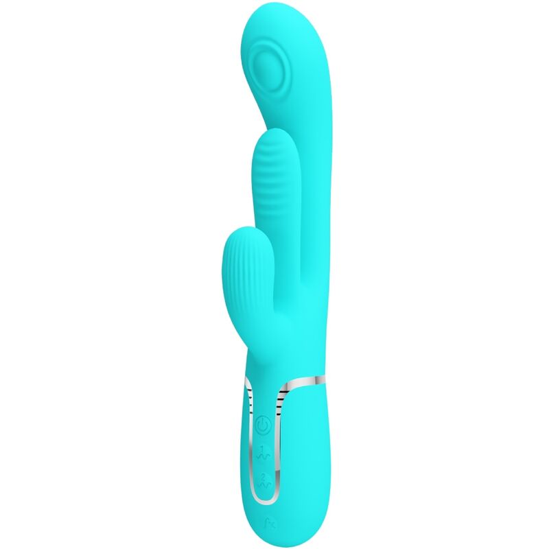 PRETTY LOVE - SHANIA TRIPLE RABBIT MULTIFUNCTION VIBRATOR 3 IN 1 BLUE - Toys "n" Us