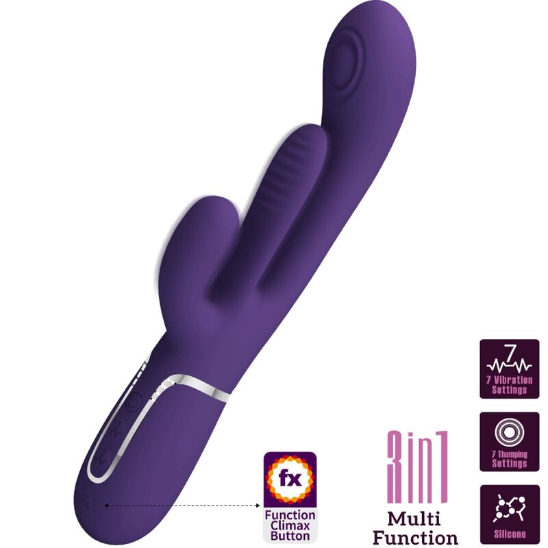 PRETTY LOVE - SHANIA TRIPLE RABBIT VIBRATOR MULTIFUNCTION PURPLE - Toys "n" Us