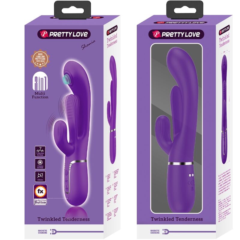 PRETTY LOVE - SHANIA TRIPLE RABBIT VIBRATOR MULTIFUNCTION PURPLE - Toys "n" Us